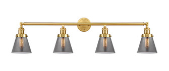 Cone - 4 Light - 42 inch - Satin Gold - Adjustable Bath Vanity Light (3442|215-SG-G63)
