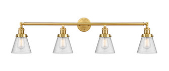Cone - 4 Light - 42 inch - Satin Gold - Adjustable Bath Vanity Light (3442|215-SG-G64)