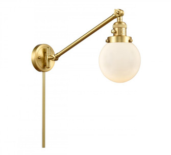 Beacon - 1 Light - 6 inch - Satin Gold -Adjustable Swing Arm (3442|237-SG-G201-6)