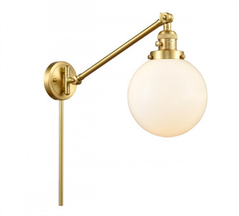 Beacon - 1 Light - 8 inch - Satin Gold -Adjustable Swing Arm (3442|237-SG-G201-8)