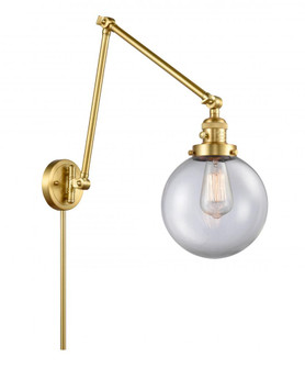 Beacon - 1 Light - 8 inch - Satin Gold -Adjustable Swing Arm (3442|238-SG-G202-8)