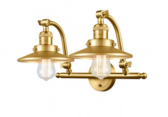 Railroad - 2 Light - 18 inch - Satin Gold - Adjustable Bath Vanity Light (3442|515-2W-SG-M4-SG-LED)