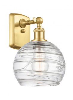 Athens Deco Swirl - 1 Light - 8 inch - Satin Gold - Sconce (3442|516-1W-SG-G1213-8-LED)