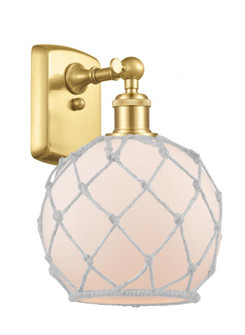 Farmhouse Rope - 1 Light - 8 inch - Satin Gold - Sconce (3442|516-1W-SG-G121-8RW-LED)