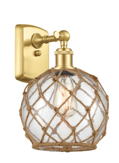 Farmhouse Rope - 1 Light - 8 inch - Satin Gold - Sconce (3442|516-1W-SG-G122-8RB)