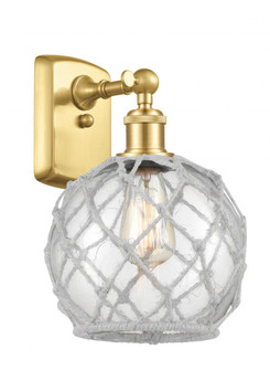 Farmhouse Rope - 1 Light - 8 inch - Satin Gold - Sconce (3442|516-1W-SG-G122-8RW)