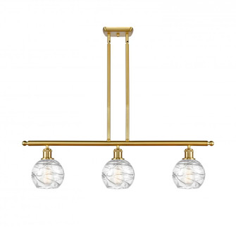 Athens Deco Swirl - 3 Light - 36 inch - Satin Gold - Cord hung - Island Light (3442|516-3I-SG-G1213-6-LED)