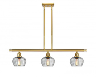 Fenton - 3 Light - 36 inch - Satin Gold - Stem hung - Island Light (3442|516-3I-SG-G92)