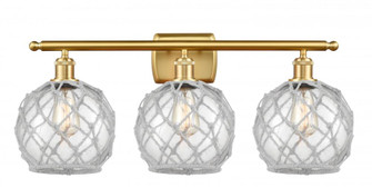 Farmhouse Rope - 3 Light - 28 inch - Satin Gold - Bath Vanity Light (3442|516-3W-SG-G122-8RW)