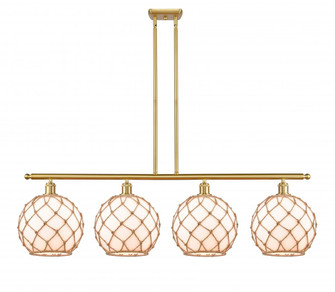 Farmhouse Rope - 4 Light - 48 inch - Satin Gold - Stem hung - Island Light (3442|516-4I-SG-G121-10RB)