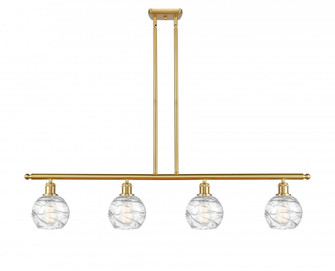 Athens Deco Swirl - 4 Light - 48 inch - Satin Gold - Cord hung - Island Light (3442|516-4I-SG-G1213-6)