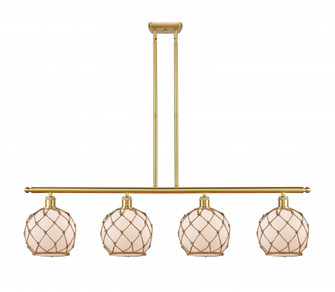Farmhouse Rope - 4 Light - 48 inch - Satin Gold - Stem hung - Island Light (3442|516-4I-SG-G121-8RB)