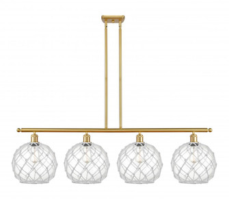 Farmhouse Rope - 4 Light - 48 inch - Satin Gold - Stem hung - Island Light (3442|516-4I-SG-G122-10RW-LED)