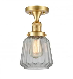 Chatham - 1 Light - 7 inch - Satin Gold - Semi-Flush Mount (3442|517-1CH-SG-G142)