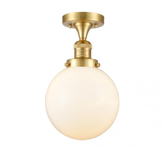 Beacon - 1 Light - 8 inch - Satin Gold - Semi-Flush Mount (3442|517-1CH-SG-G201-8-LED)