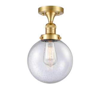 Beacon - 1 Light - 8 inch - Satin Gold - Semi-Flush Mount (3442|517-1CH-SG-G204-8)