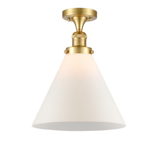 Cone - 1 Light - 12 inch - Satin Gold - Semi-Flush Mount (3442|517-1CH-SG-G41-L-LED)