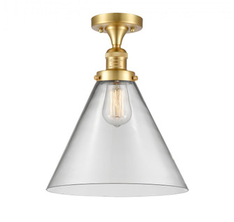 Cone - 1 Light - 12 inch - Satin Gold - Semi-Flush Mount (3442|517-1CH-SG-G42-L-LED)