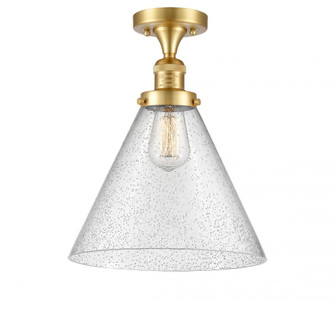 Cone - 1 Light - 12 inch - Satin Gold - Semi-Flush Mount (3442|517-1CH-SG-G44-L)