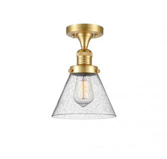 Cone - 1 Light - 8 inch - Satin Gold - Semi-Flush Mount (3442|517-1CH-SG-G44-LED)