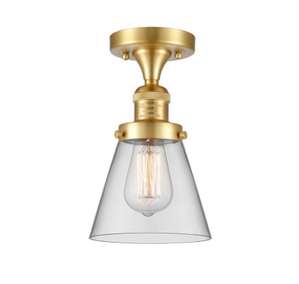 Cone - 1 Light - 7 inch - Satin Gold - Semi-Flush Mount (3442|517-1CH-SG-G62-LED)