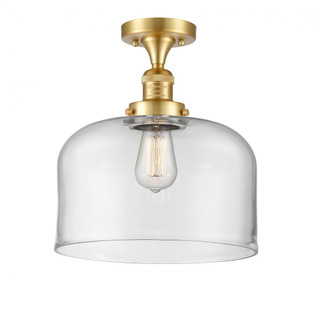 Bell - 1 Light - 12 inch - Satin Gold - Semi-Flush Mount (3442|517-1CH-SG-G72-L-LED)