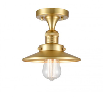Railroad - 1 Light - 7 inch - Satin Gold - Semi-Flush Mount (3442|517-1CH-SG-M4)