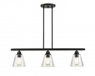 Caton - 3 Light - 34 inch - Matte Black - Stem hung - Island Light (3442|616-3I-BK-G454)
