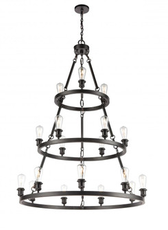 Saloon - 18 Light - 40 inch - Matte Black - Chain Hung - Chandelier (3442|82034-BK)