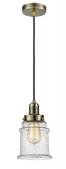 Whitney - 1 Light - 8 inch - Antique Brass - Cord hung - Mini Pendant (3442|100AB-10BK-0H-AB-G184)