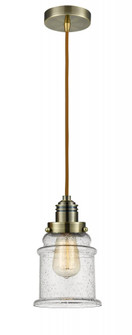 Winchester - 1 Light - 8 inch - Antique Brass - Cord hung - Mini Pendant (3442|100AB-10CR-2H-AB-G184)