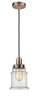 Whitney - 1 Light - 8 inch - Antique Copper - Cord hung - Mini Pendant (3442|100AC-10BK-0H-AC-G184)