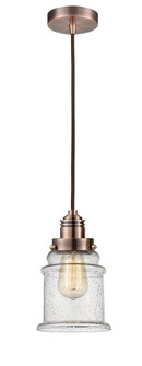 Winchester - 1 Light - 8 inch - Antique Copper - Cord hung - Mini Pendant (3442|100AC-10BR-2H-AC-G184)