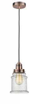 Winchester - 1 Light - 8 inch - Antique Copper - Cord hung - Mini Pendant (3442|100AC-10GY-2H-AC-G184)
