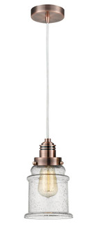 Winchester - 1 Light - 8 inch - Antique Copper - Cord hung - Mini Pendant (3442|100AC-10W-2H-AC-G184)