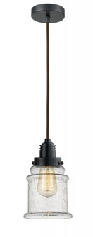 Winchester - 1 Light - 8 inch - Matte Black - Cord hung - Mini Pendant (3442|100BK-10BR-2H-BK-G184)