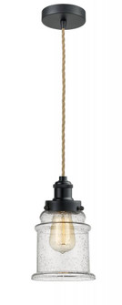 Edison - 1 Light - 8 inch - Matte Black - Cord hung - Mini Pendant (3442|100BK-10RE-1H-BK-G184)