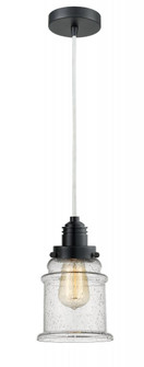 Winchester - 1 Light - 8 inch - Matte Black - Cord hung - Mini Pendant (3442|100BK-10W-2H-BK-G184)