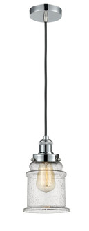 Edison - 1 Light - 8 inch - Polished Chrome - Cord hung - Mini Pendant (3442|100PC-10BK-1H-PC-G184)