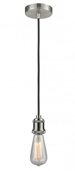 Edison - 1 Light - 2 inch - Satin Nickel - Cord hung - Mini Pendant (3442|100SN-10BK-1SN)