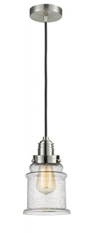 Winchester - 1 Light - 8 inch - Satin Nickel - Cord hung - Mini Pendant (3442|100SN-10BK-2H-SN-G184)