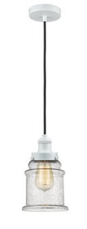 Edison - 1 Light - 8 inch - White - Cord hung - Mini Pendant (3442|100W-10BK-1H-W-G184)