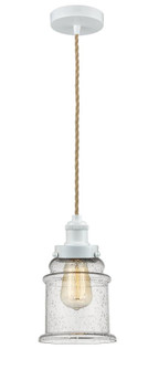 Edison - 1 Light - 8 inch - White - Cord hung - Mini Pendant (3442|100W-10RE-1H-W-G184)