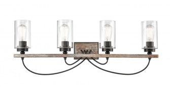 Paladin - 4 Light - 35 inch - Matte Black - Bath Vanity Light (3442|442-4W-BK-CL-LED)