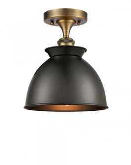 Adirondack - 1 Light - 8 inch - Brushed Brass - Semi-Flush Mount (3442|516-1C-BB-M14-BK-LED)