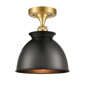 Adirondack - 1 Light - 8 inch - Satin Gold - Semi-Flush Mount (3442|516-1C-SG-M14-BK)