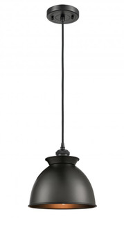 Adirondack - 1 Light - 8 inch - Matte Black - Cord hung - Mini Pendant (3442|516-1P-BK-M14-BK)