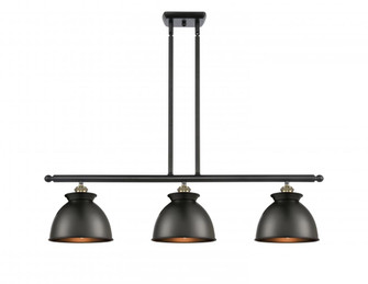 Adirondack - 3 Light - 36 inch - Black Antique Brass - Cord hung - Island Light (3442|516-3I-BAB-M14-BK-LED)