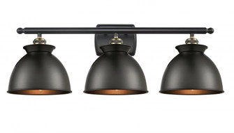 Adirondack - 3 Light - 28 inch - Black Antique Brass - Bath Vanity Light (3442|516-3W-BAB-M14-BK-LED)