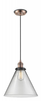 Cone - 1 Light - 12 inch - Antique Copper - Cord hung - Mini Pendant (3442|201CBP-ACBK-G42-L)